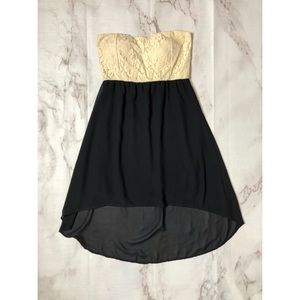 Cantata Strapless Lace High Low Dress